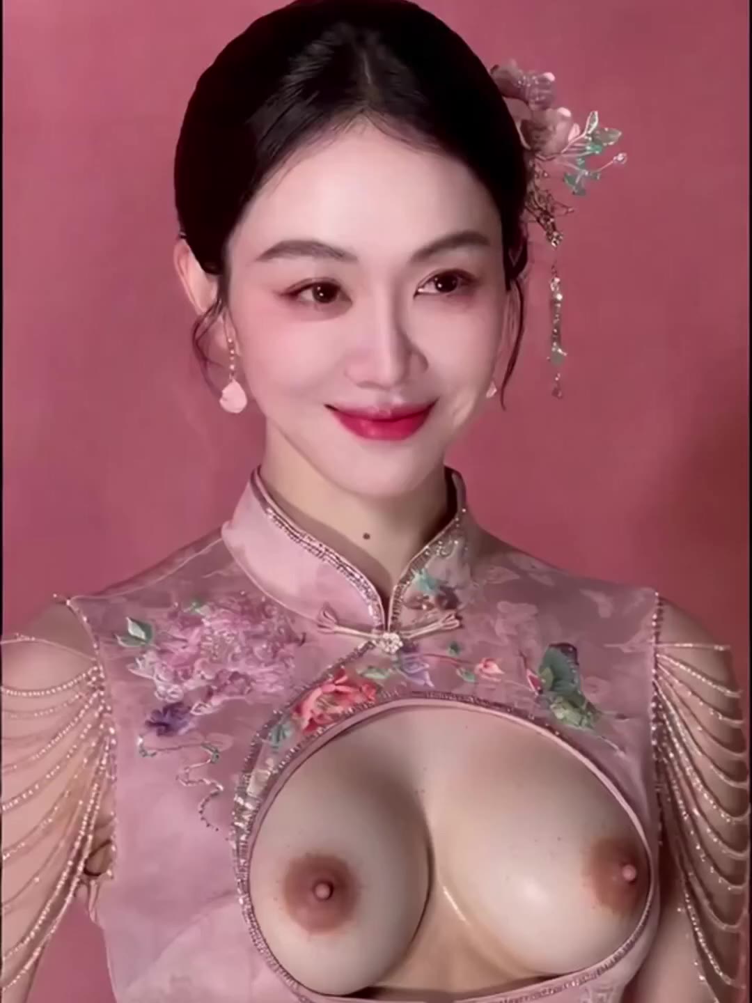 AI魔改 姜妍 骚浪贱货身穿性感旗袍 跪求大家抽插她的淫荡骚穴 cover