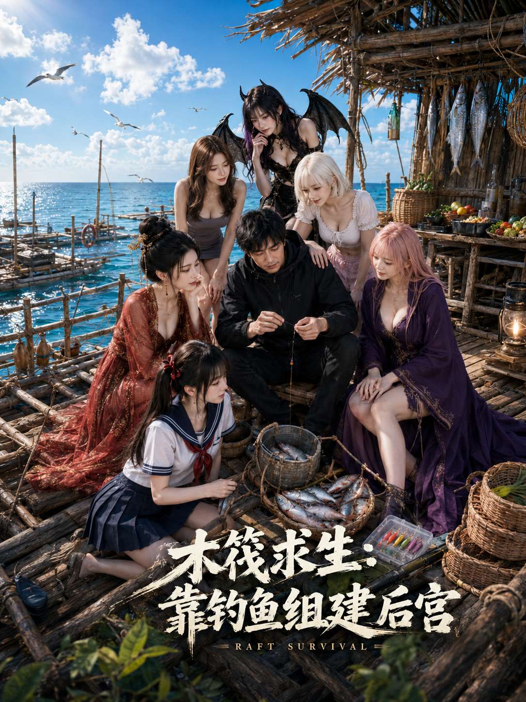 木筏求生：靠钓鱼组建后宫 cover